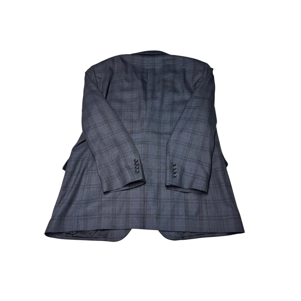 Jos A Bank Signature Collection‎ Gray Plaid 100% Wool Blazer Sport Coat Mens 46R